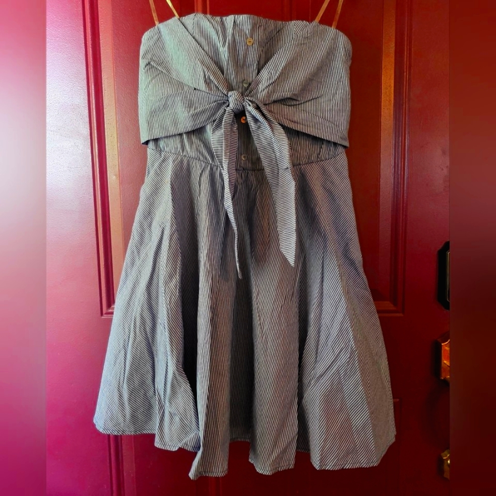 Charlotte Russe Navy and White Striped Skirt